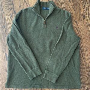 Polo by Ralph Lauren Men's Dark Green Zip-Up Sweater
